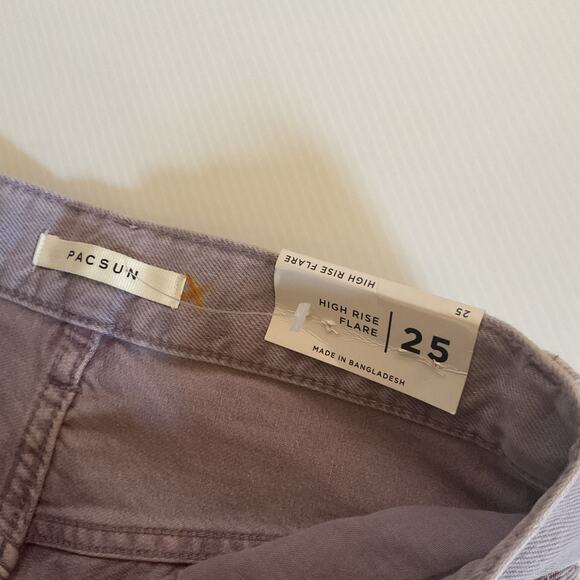PacSun Women’s High Rise Flare Jeans Purple Size 25 42” Inseam NWT Y2K Retro - Picture 4 of 7